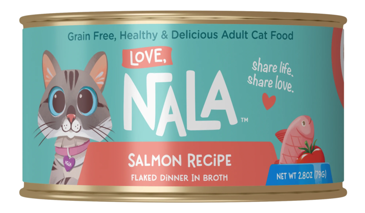 Love, Nala Love, Nala Salmon Flaked Dinner in Broth Adult Cat Food