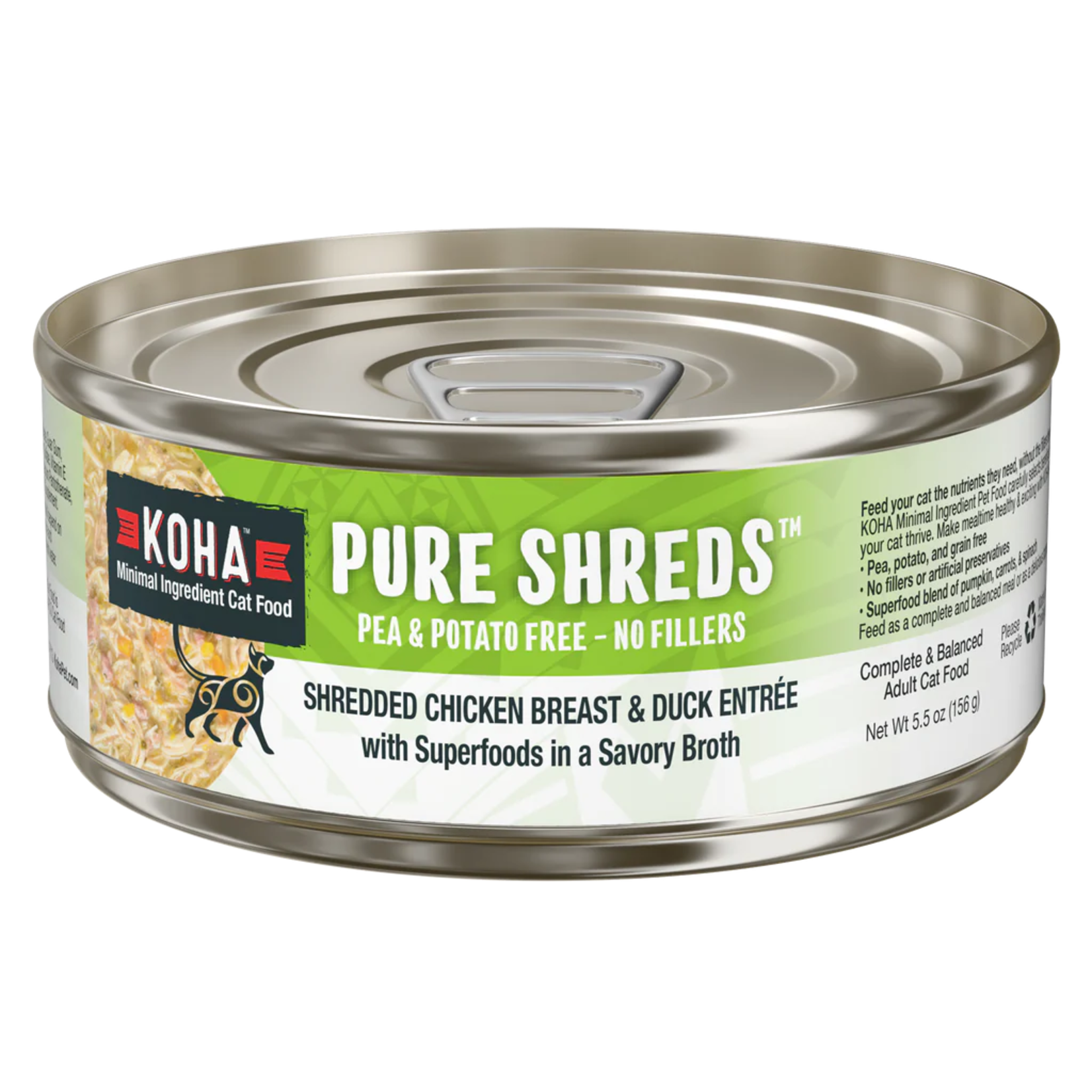 Koha Pet Food Koha Pet Food Pure Shreds - Shredded Chicken Breast & Duck Entrée for Cats