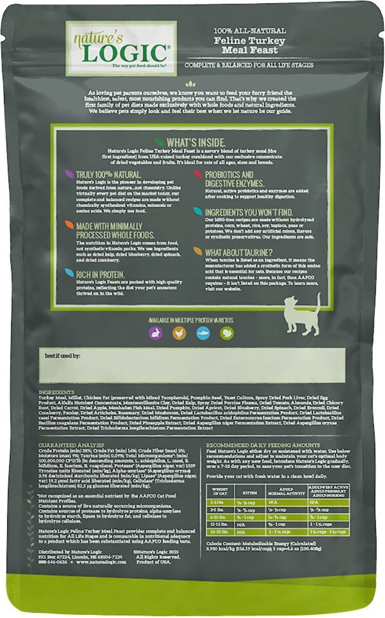 Nature's Logic Nature's Logic Original - Feline Turkey Meal Feast