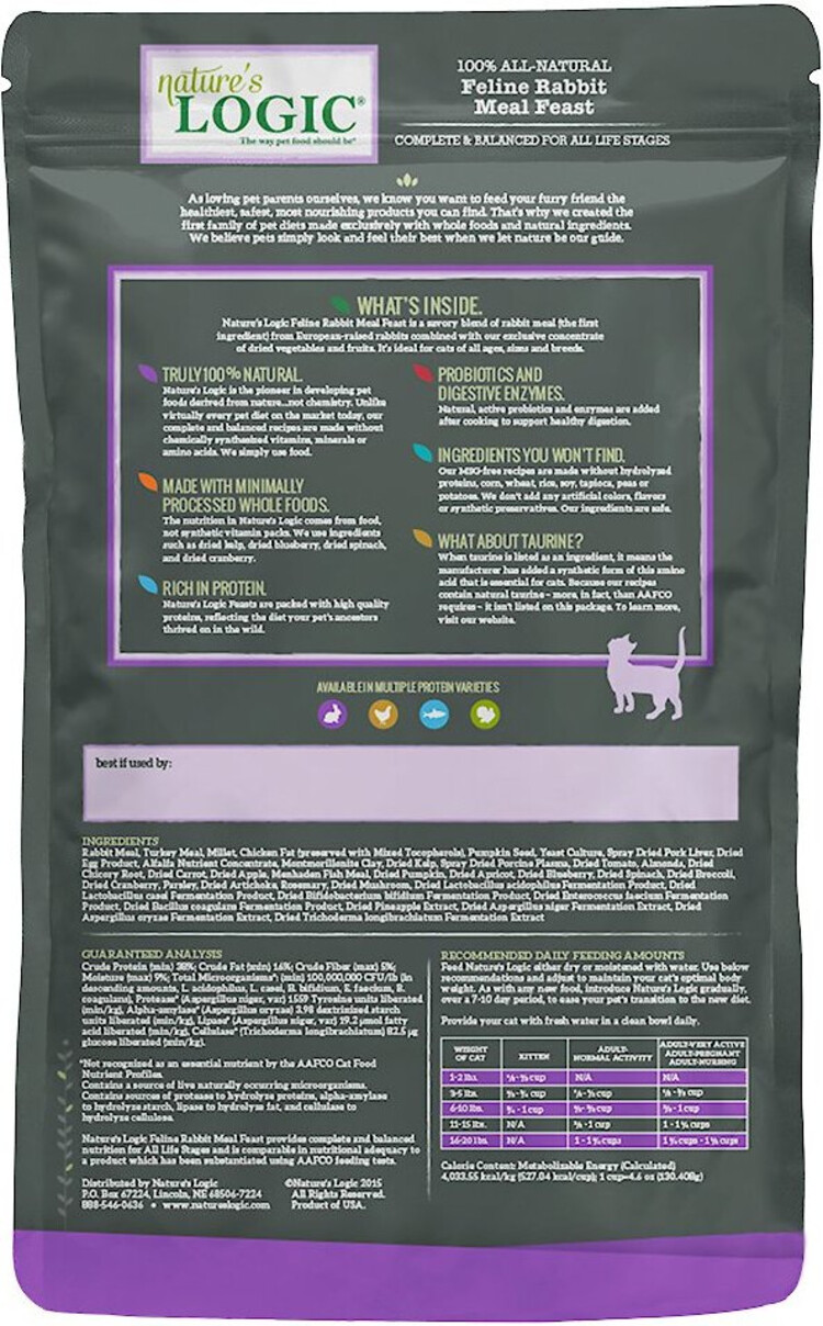 Nature's Logic Nature's Logic Original - Feline Rabbit Meal Feast