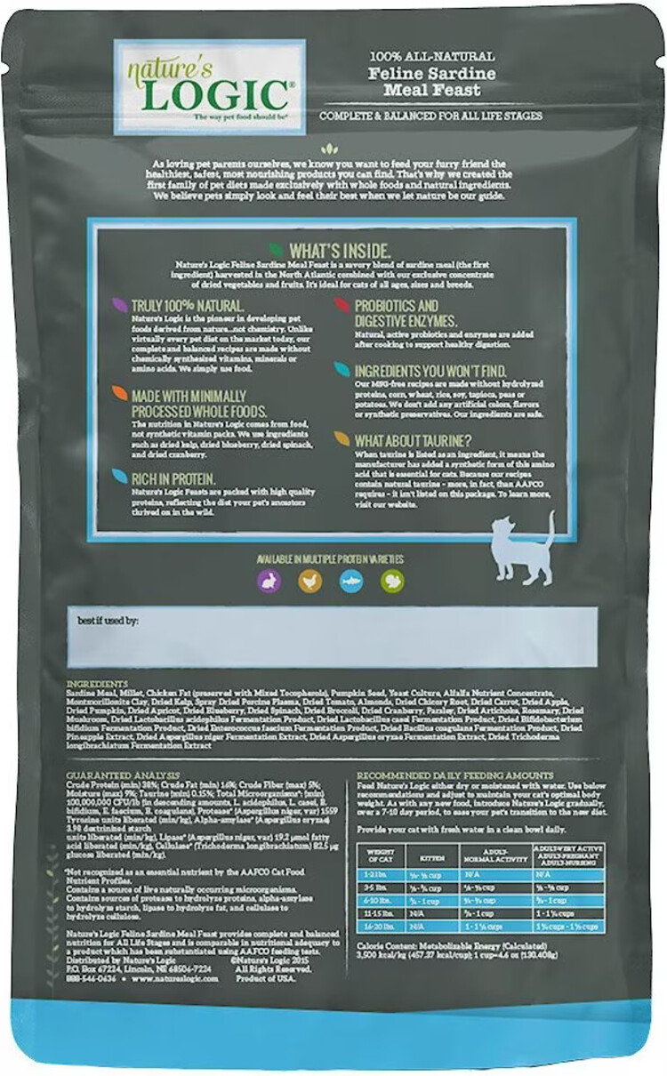 Nature's Logic Nature's Logic Original - Feline Sardine Meal Feast