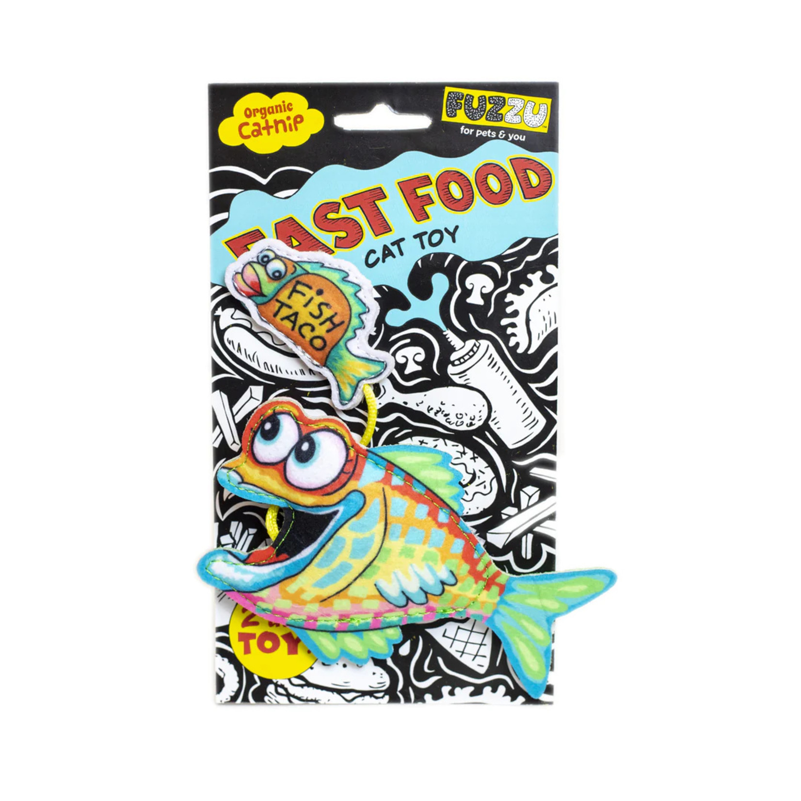 FUZZU Fast Food Fish & Taco with Organic Catnip Cat Toy