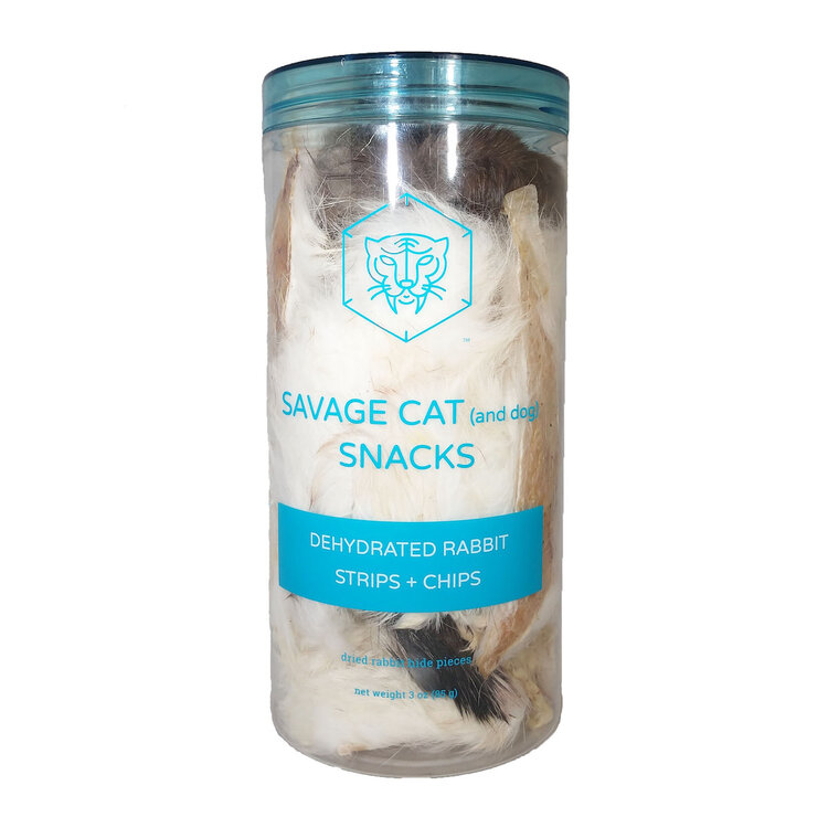 Savage Cat Food Savage Cat (and Dog) Snacks - Dehydrated Rabbit Strips + Chips