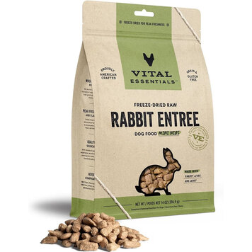 Vital Essentials Vital Essentials Freeze-Dried Raw Crunchy Mini Nibs - Rabbit Entree for Dogs