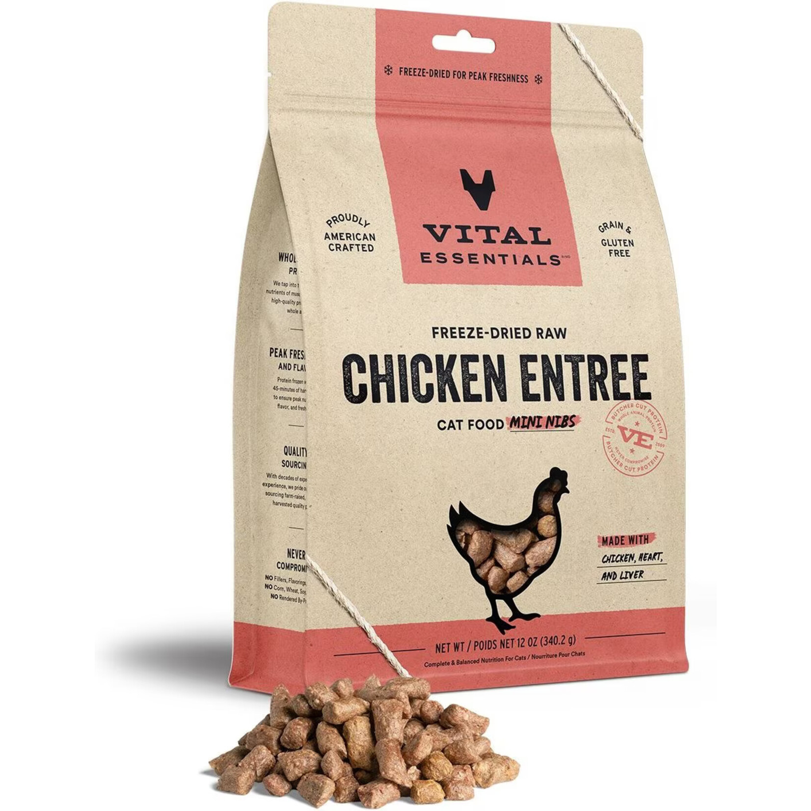 Vital Essentials Vital Essentials Freeze-Dried Raw Mini Nibs - Chicken Entree for Cats