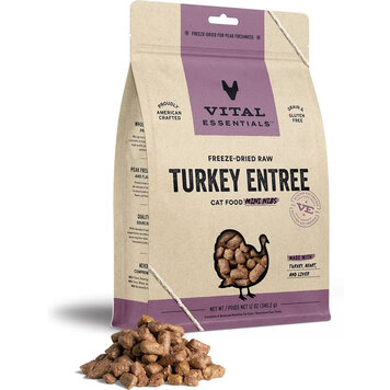 Vital Essentials Vital Essentials Freeze-Dried Raw Crunchy Mini Nibs - Turkey Entree for Cats