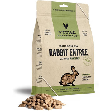Vital Essentials Vital Essentials Freeze-Dried Raw Crunchy Mini Nibs - Rabbit Entree for Cats