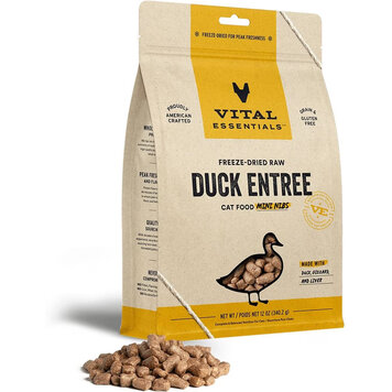 Vital Essentials Vital Essentials Freeze-Dried Raw Crunchy Mini Nibs - Duck Entree for Cats