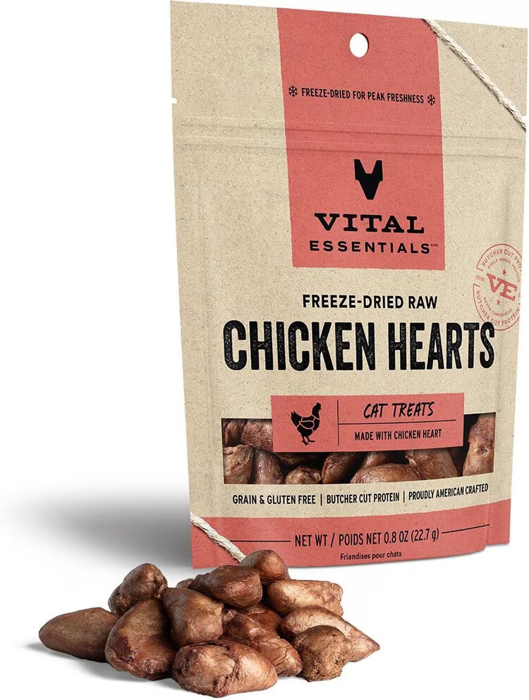 Vital Essentials Vital Essentials Freeze-Dried Raw Chicken Hearts Cat Treats