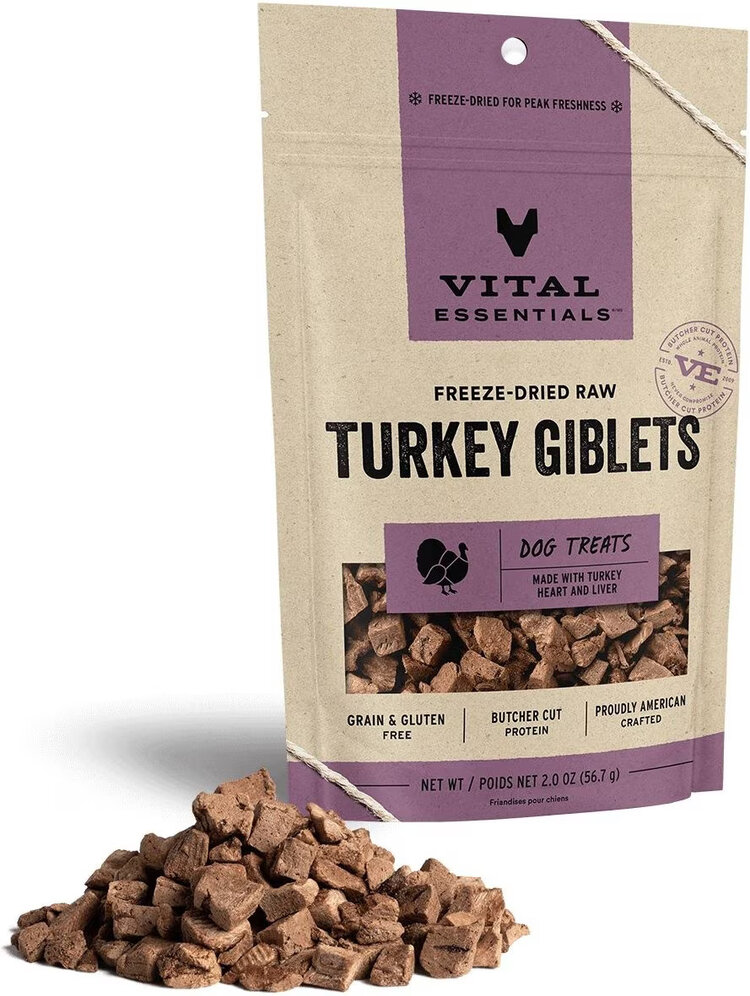 Vital Essentials Vital Essentials Freeze-Dried Raw Turkey Giblets Dog Treats