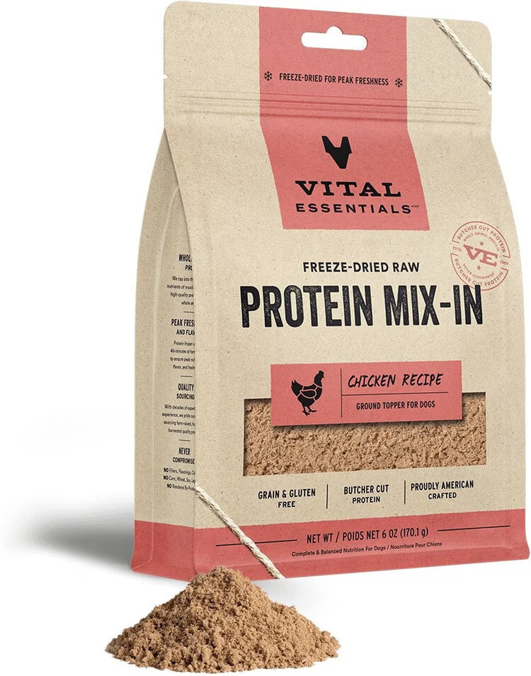 Vital Essentials Vital Essentials Freeze-Dried Raw Protein Mix-In - Chicken Recipe Ground Topper for Dogs