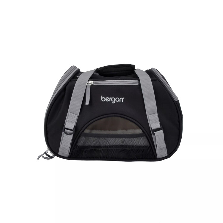 Coastal Pet Products Bergan Comfort Carrier - Black with Grey