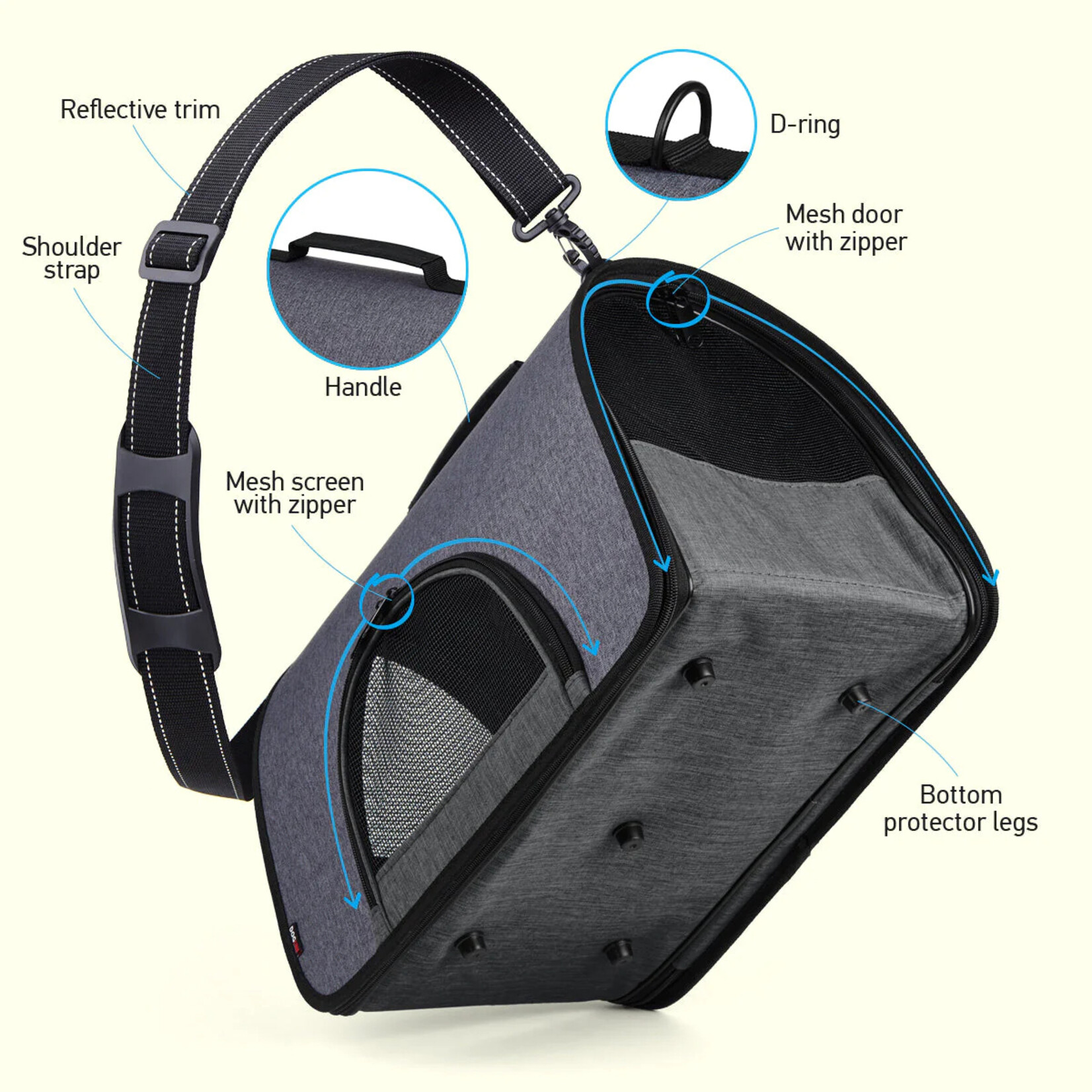 Dogline Dogline Dual Color Collapsible Pet Carrier