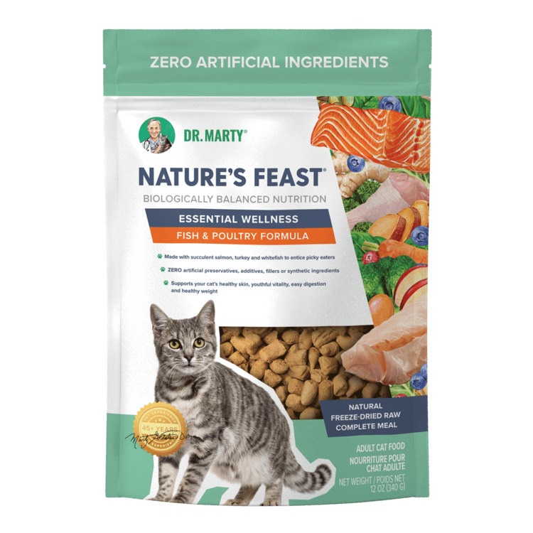Dr. Marty Dr. Marty Nature's Feast - Freeze-Dried Raw Essential Wellness Fish & Poultry Cat Food