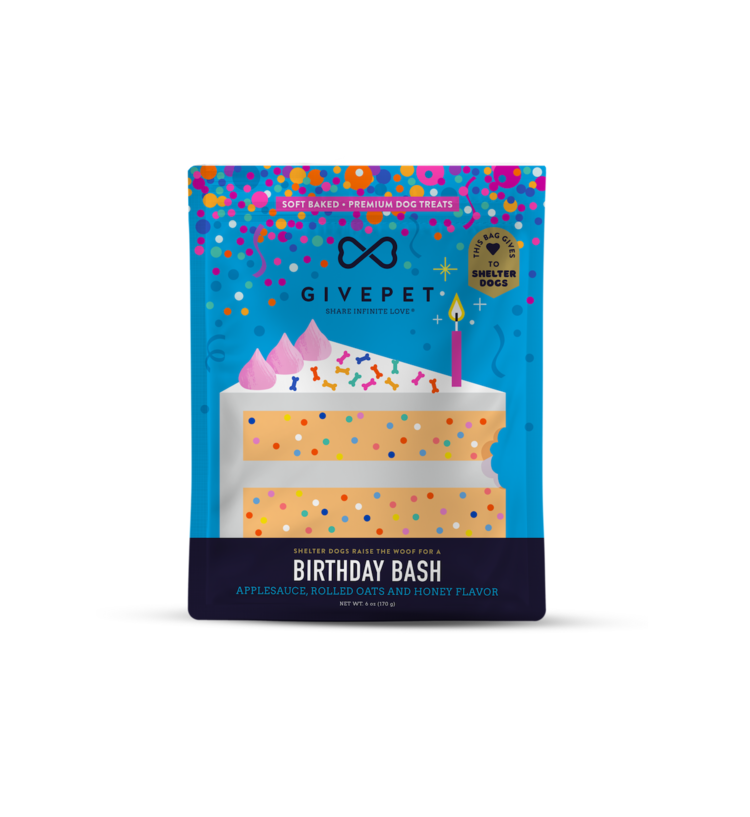 GivePet GivePet Birthday Bash Applesauce, Rolled Oats and Honey Flavor Soft Baked Dog Treats