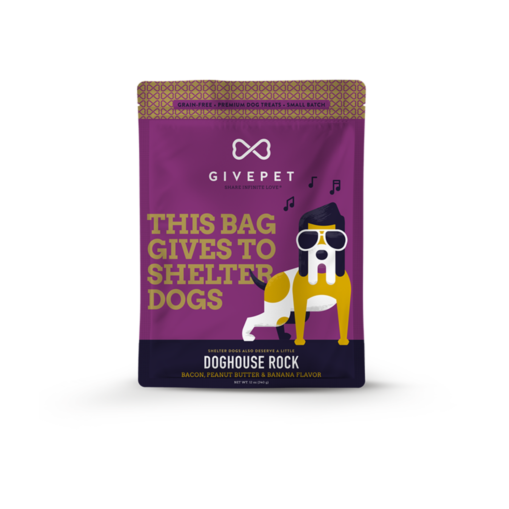 GivePet GivePet Doghouse Rock Bacon, Peanut Butter & Banana Flavor Biscuit Treats