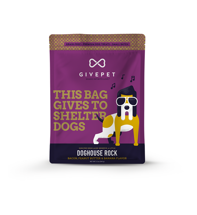 GivePet GivePet Doghouse Rock Bacon, Peanut Butter & Banana Flavor Biscuit Treats