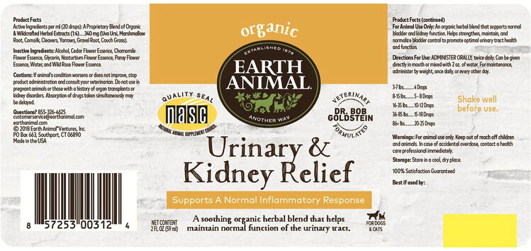 Earth Animal Earth Animal Urinary & Kidney Relief