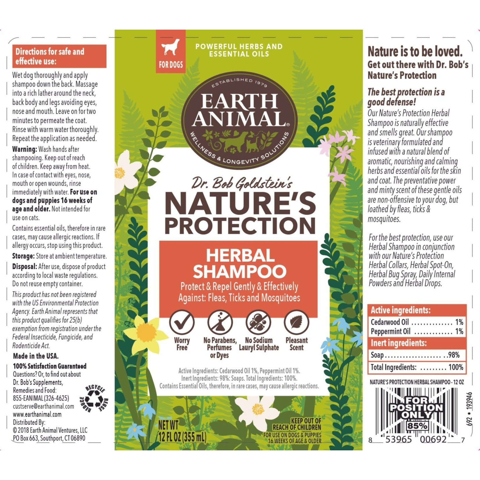 Earth Animal Earth Animal Nature's Protection - Herbal Shampoo