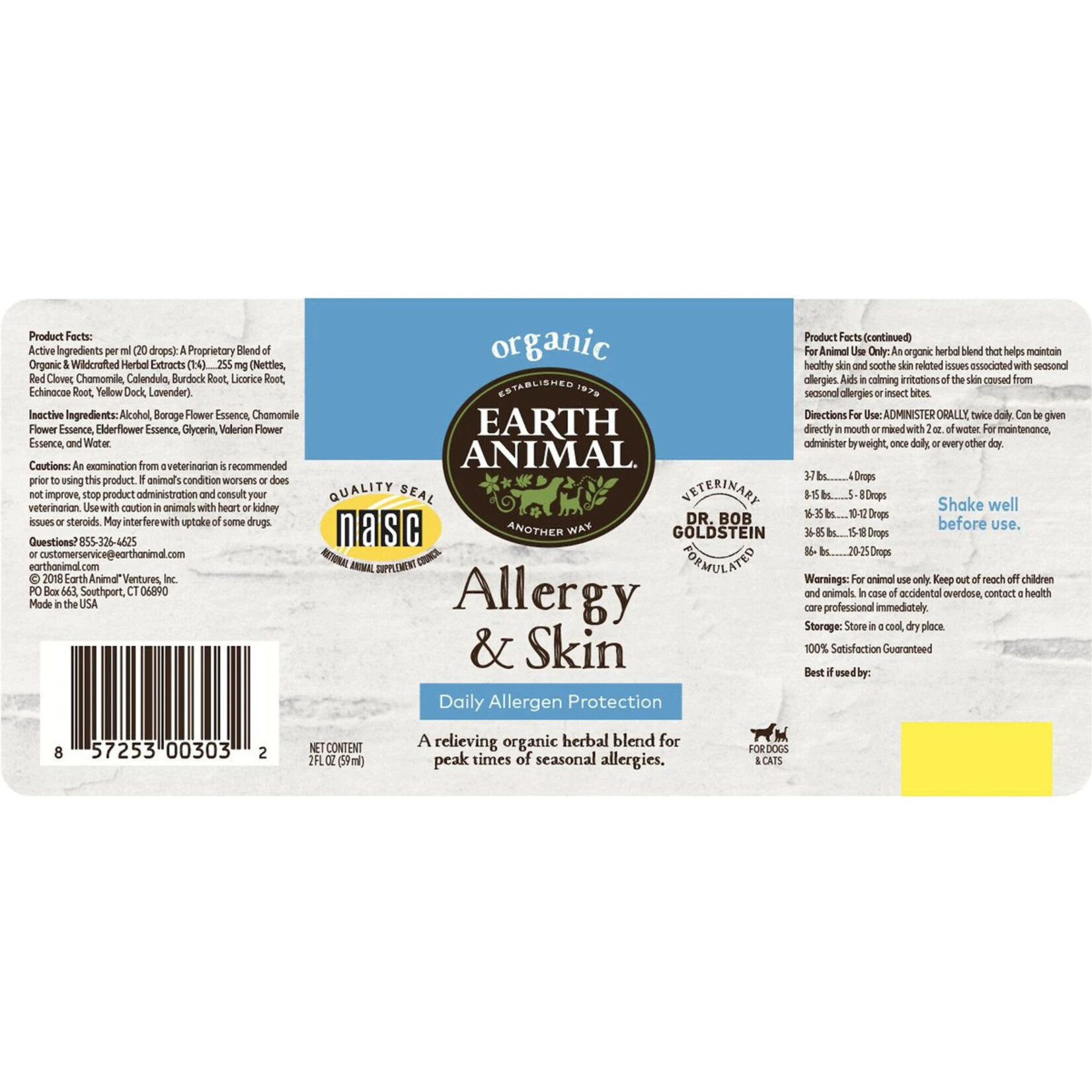 Earth Animal Earth Animal Allergy & Skin Daily Allergen Protection