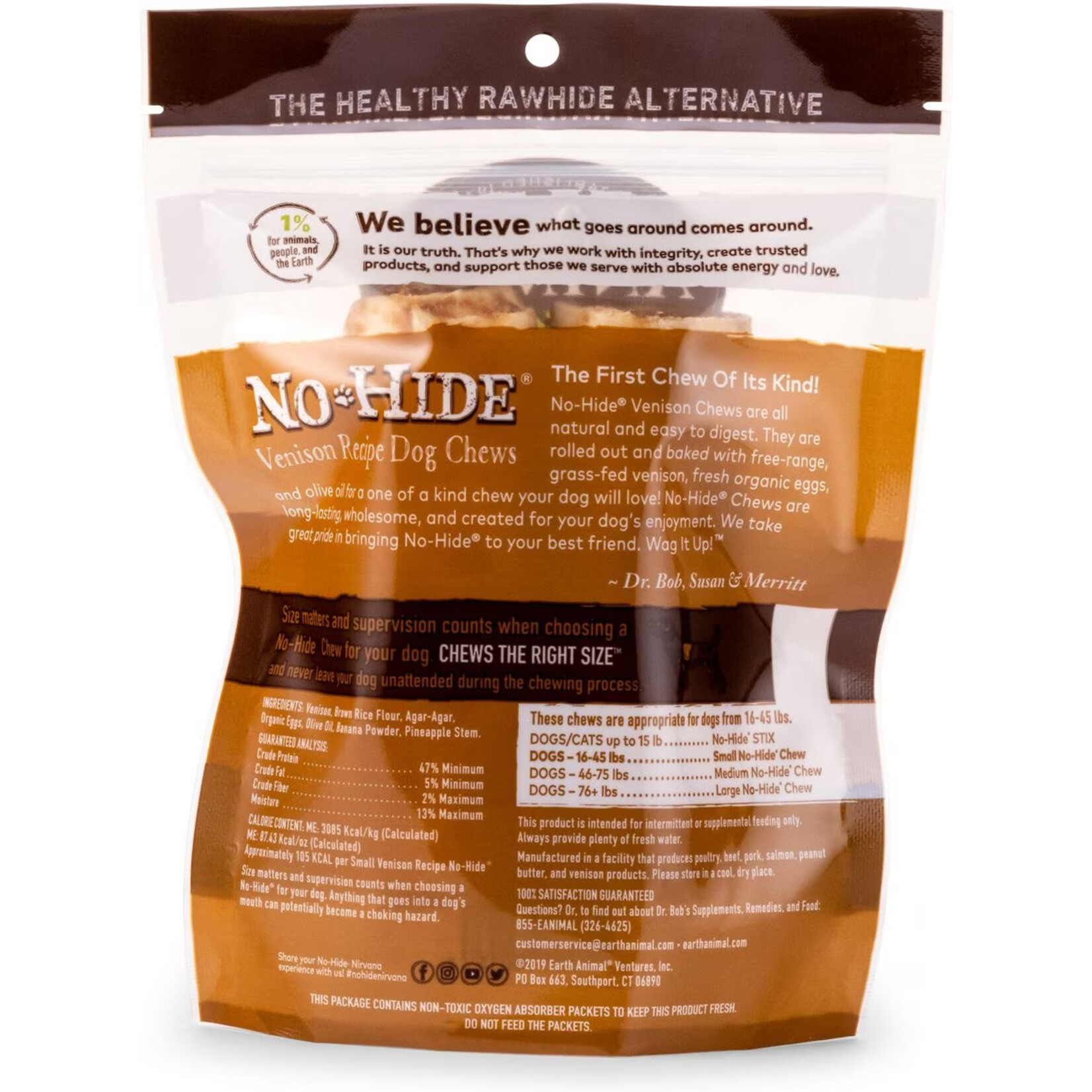 Earth Animal Earth Animal No-Hide Chews - Small Venison Recipe for Dogs