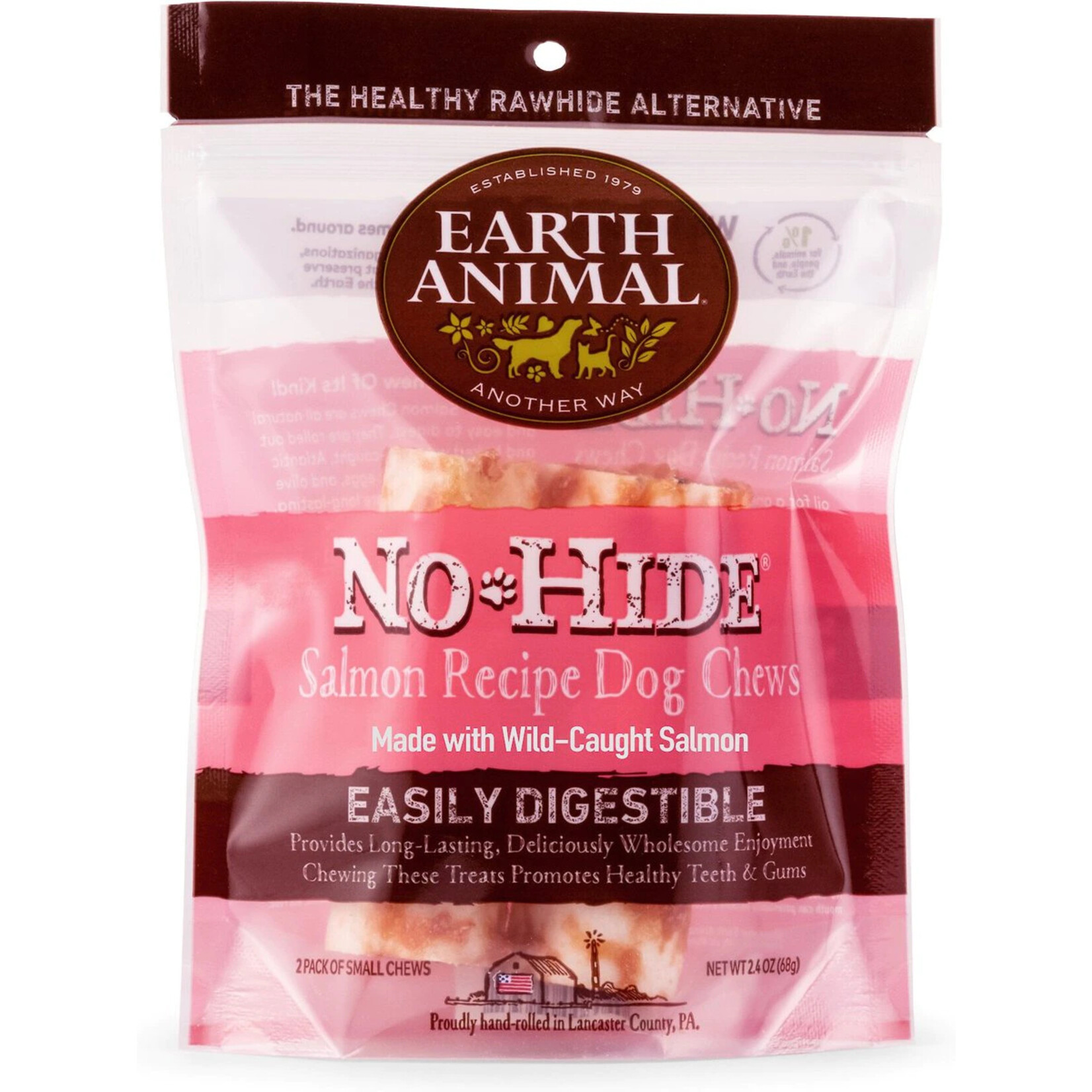 Earth Animal Earth Animal No-Hide Chews - Small Salmon Recipe for Dogs