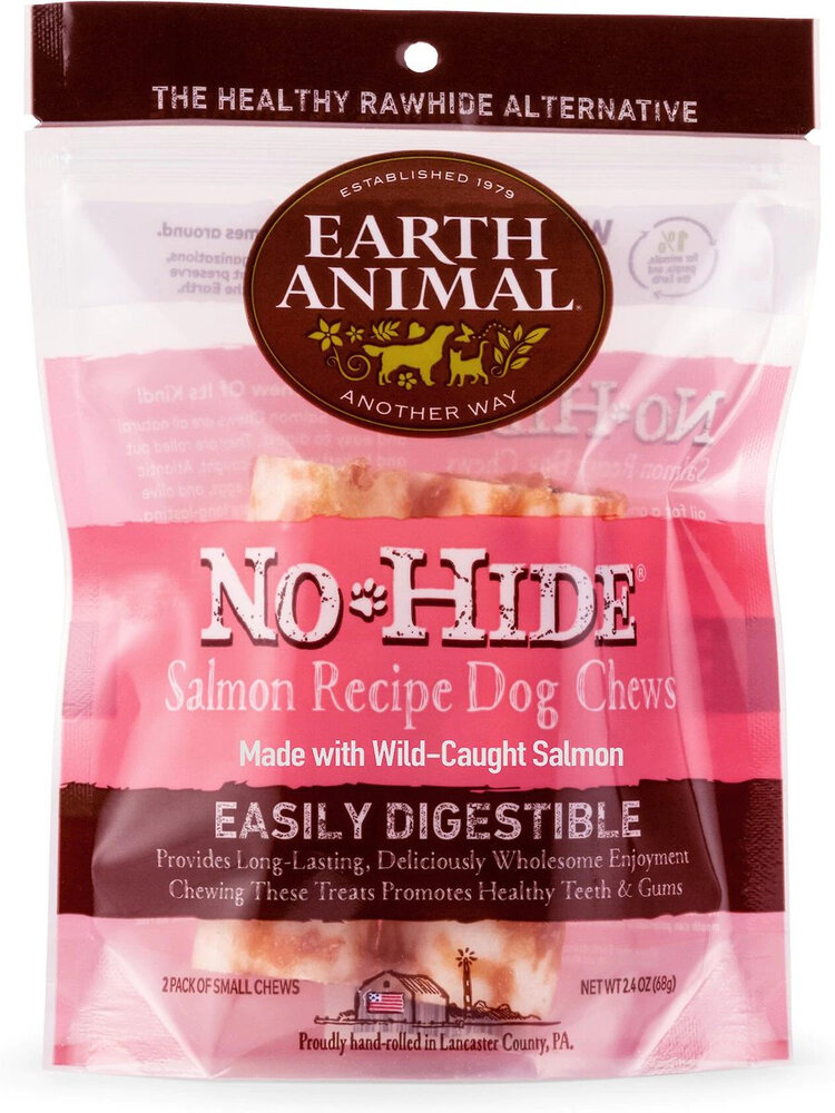 Earth Animal Earth Animal No-Hide Chews - 4" Salmon Recipe for Dogs