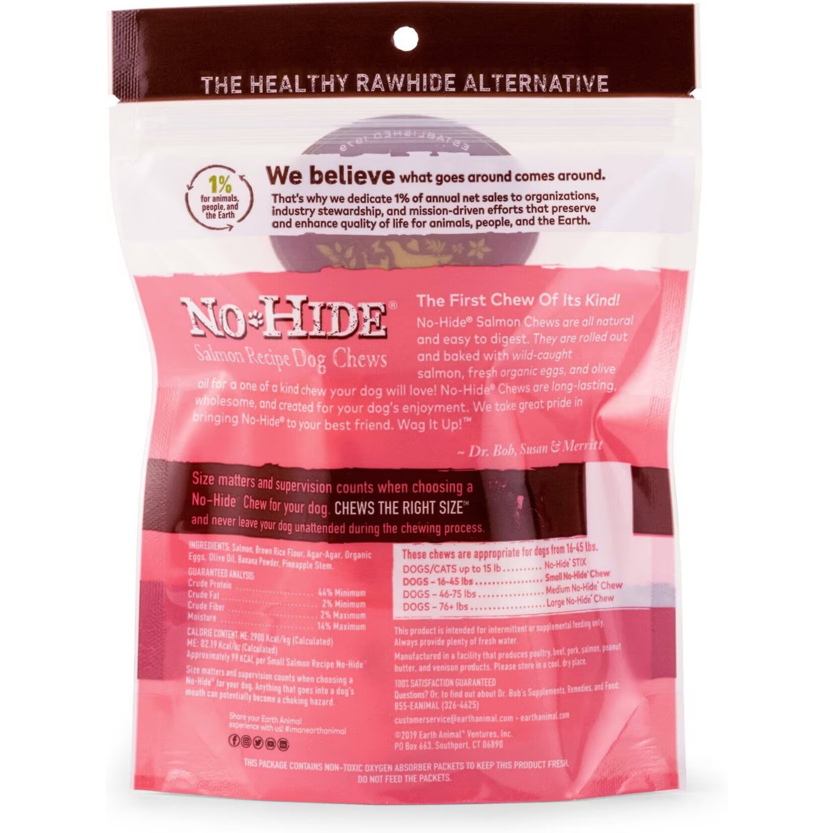 Earth Animal Earth Animal No-Hide Chews - Small Salmon Recipe for Dogs