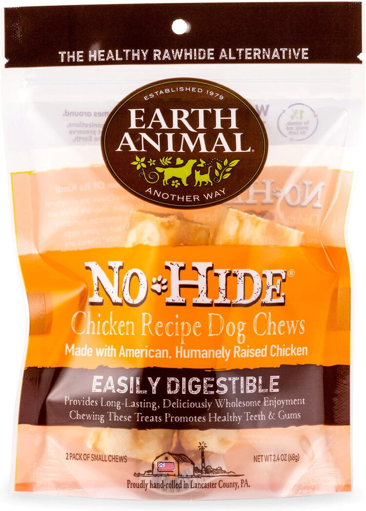 Earth Animal Earth Animal No-Hide Chews - 4" Chicken Recipe for Dogs