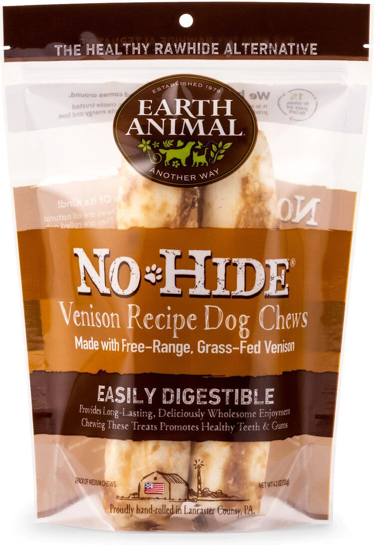 Earth Animal Earth Animal No-Hide Chews - 7" Venison Recipe for Dogs