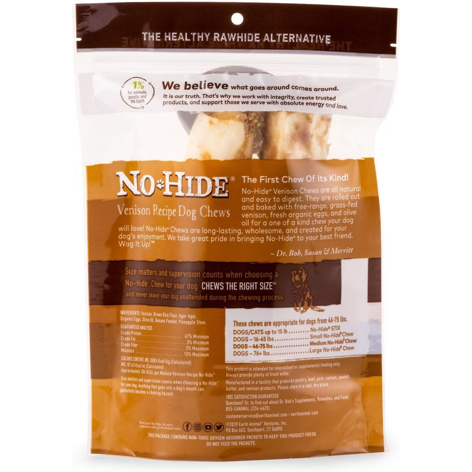 Earth Animal Earth Animal No-Hide Chews - Medium Venison Recipe for Dogs