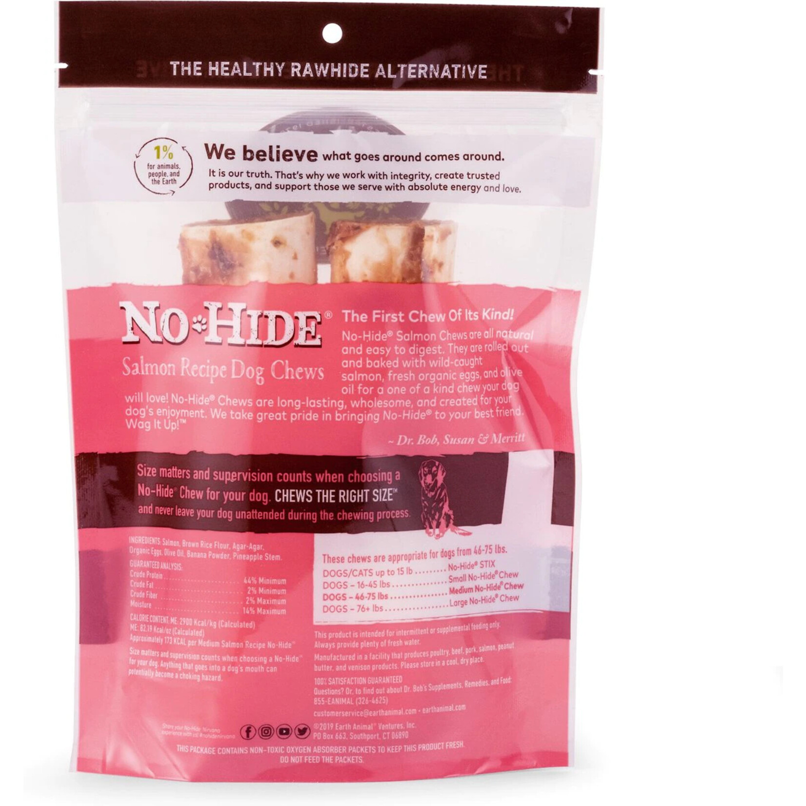 Earth Animal Earth Animal No-Hide Chews - Medium Salmon Recipe for Dogs