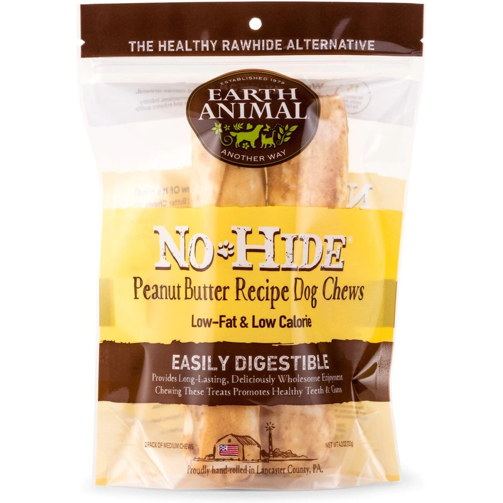 Earth Animal Earth Animal No-Hide Chews - Medium Peanut Butter Recipe for Dogs