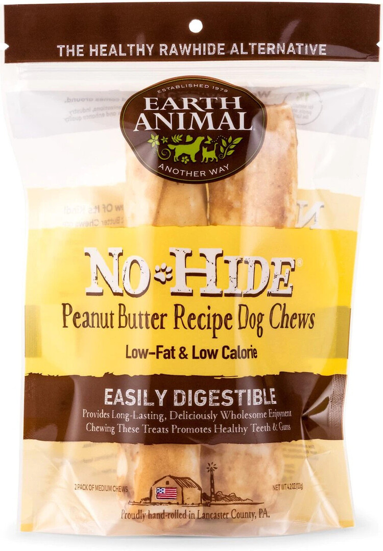 Earth Animal Earth Animal No-Hide Chews - 7" Peanut Butter Recipe for Dogs