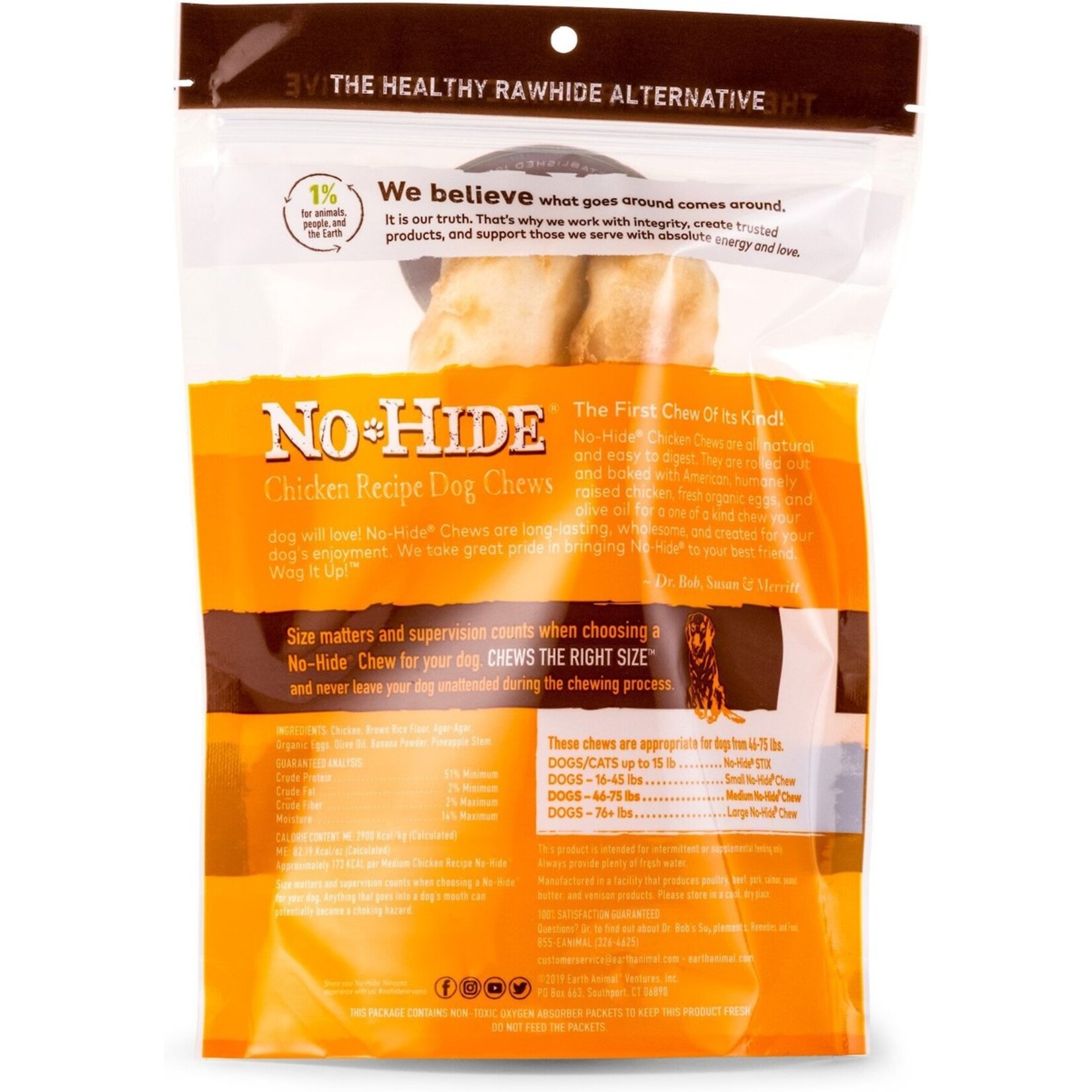 Earth Animal Earth Animal No-Hide Chews - Medium Chicken Recipe for Dogs