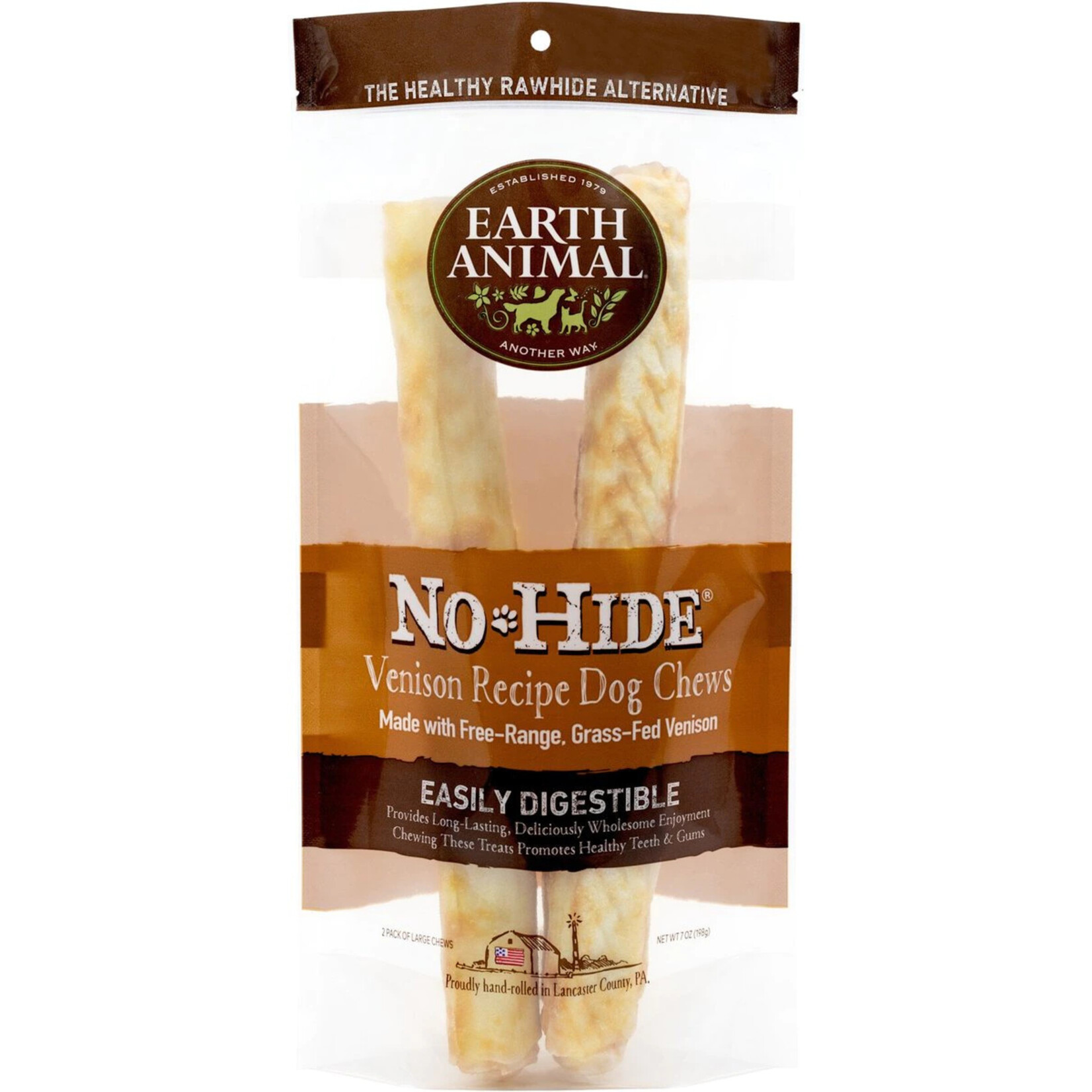 Earth Animal Earth Animal No-Hide Chews - Large Venison Recipe for Dogs