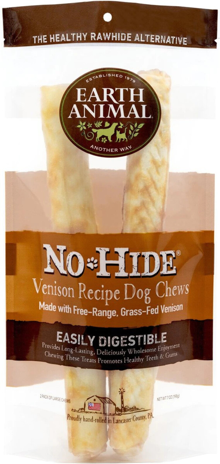 Earth Animal Earth Animal No-Hide Chews - 11" Venison Recipe for Dogs