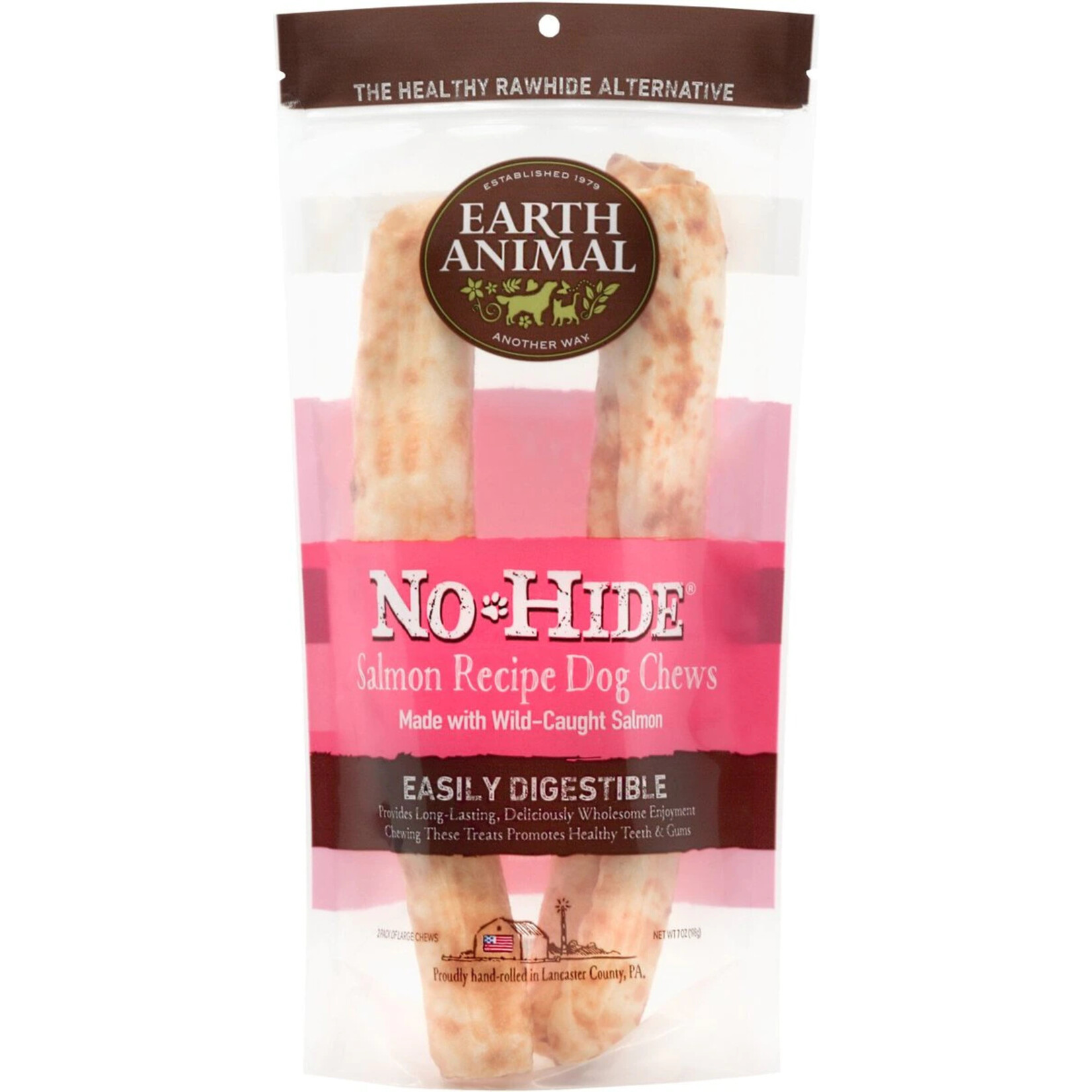 Earth Animal Earth Animal No-Hide Chews - Large Salmon Recipe for Dogs