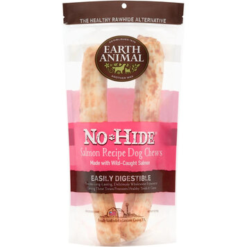 Earth Animal Earth Animal No-Hide Chews - 11" Salmon Recipe for Dogs
