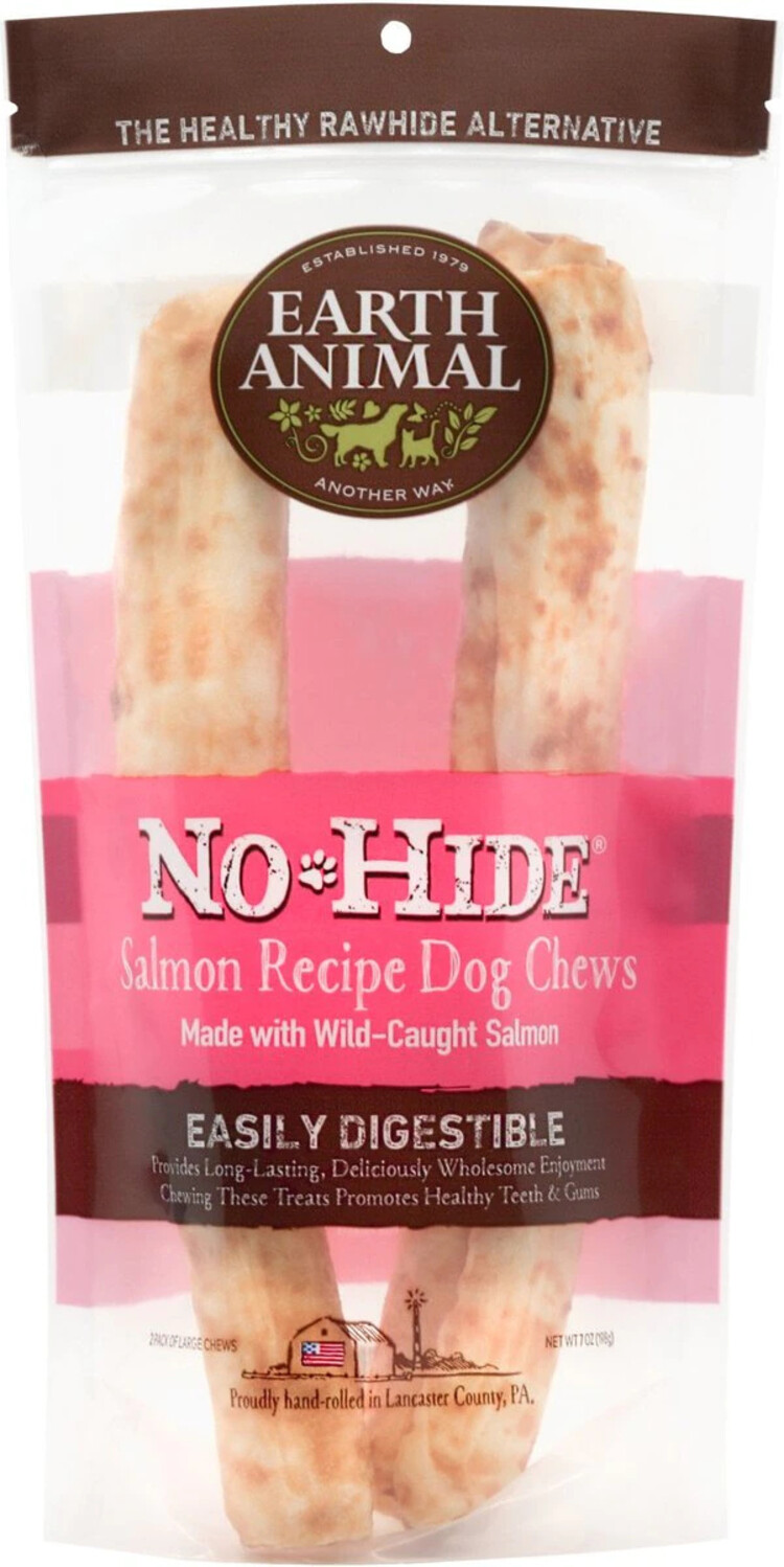 Earth Animal Earth Animal No-Hide Chews - 11" Salmon Recipe for Dogs