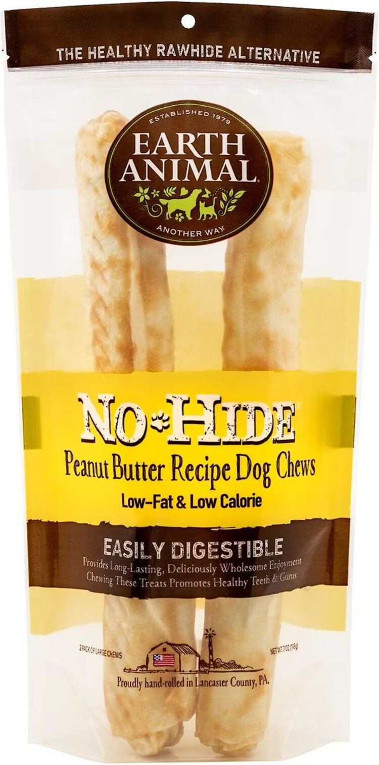 Earth Animal Earth Animal No-Hide Chews - 11" Peanut Butter Recipe for Dogs