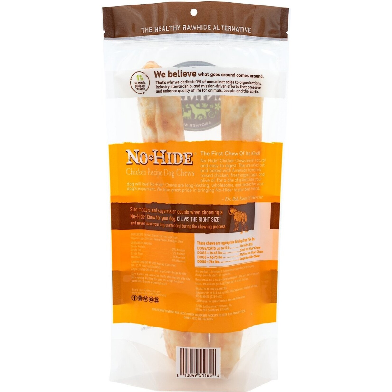 Earth Animal Earth Animal No-Hide Chews - Large Chicken Recipe for Dogs