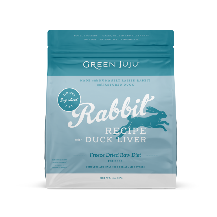 Green Juju Green Juju Freeze Dried Raw Diet - Rabbit Recipe with Duck Liver