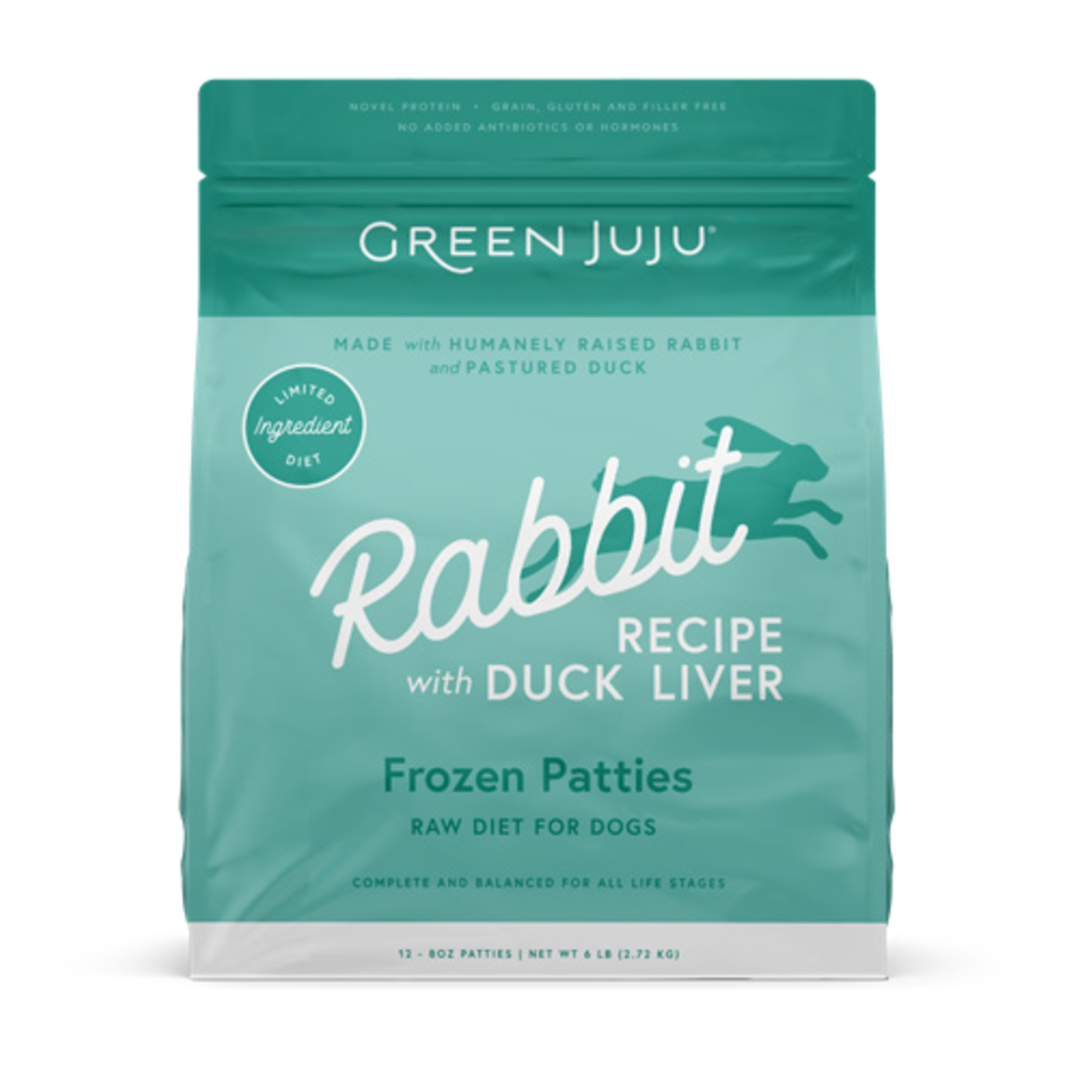 Green Juju Green Juju Frozen Patties - Rabbit Recipe Raw Diet