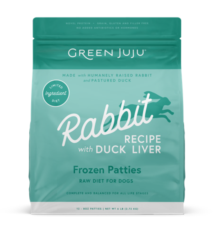 Green Juju Green Juju Frozen Patties - Rabbit with Duck Liver Recipe Raw Diet