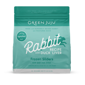 Green Juju Green Juju Frozen Sliders - Rabbit with Duck Liver Recipe Raw Diet