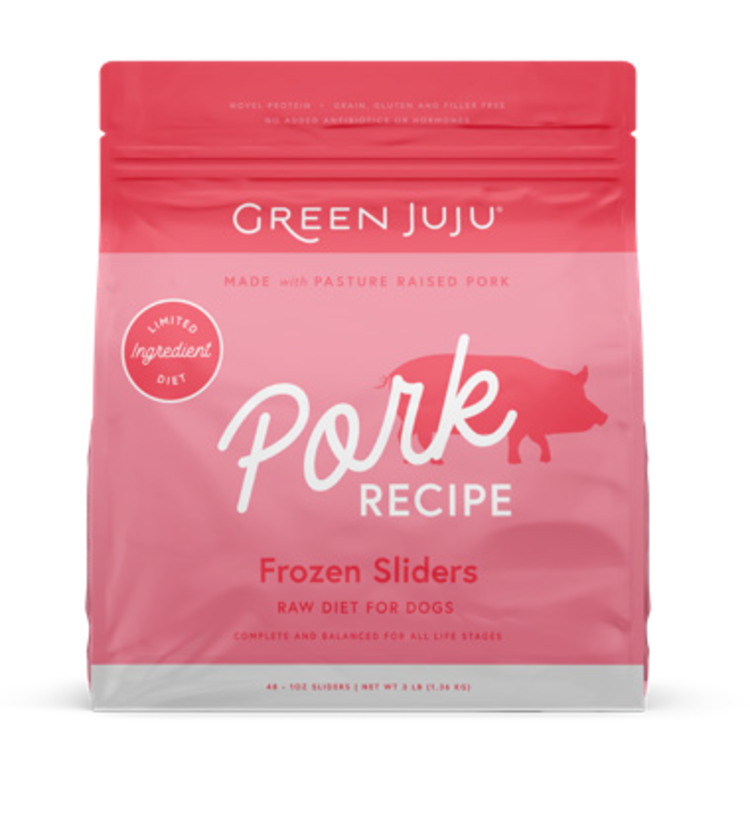 Green Juju Green Juju Frozen Sliders - Pork Recipe Raw Diet