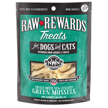 Northwest Naturals Raw Rewards Treats Freeze Dried Green Lipped Mussels for Dogs & Cats