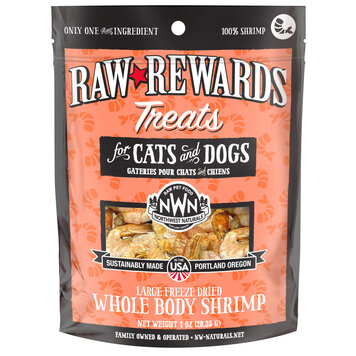 Northwest Naturals Raw Rewards Treats Freeze Dried Shrimp for Dogs & Cats
