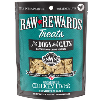 Northwest Naturals Raw Rewards Treats Freeze Dried Chicken Liver for Dogs & Cats